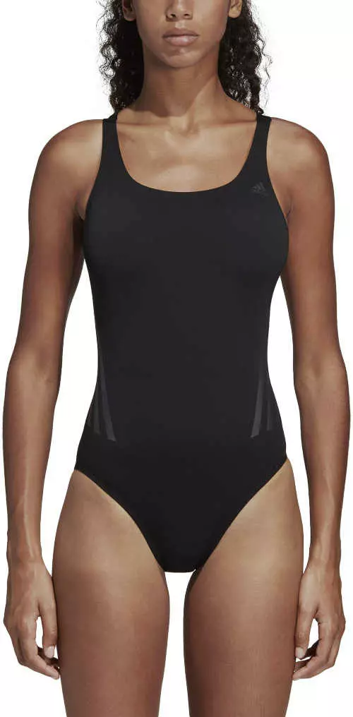 Едноцветен черен спортен бански костюм